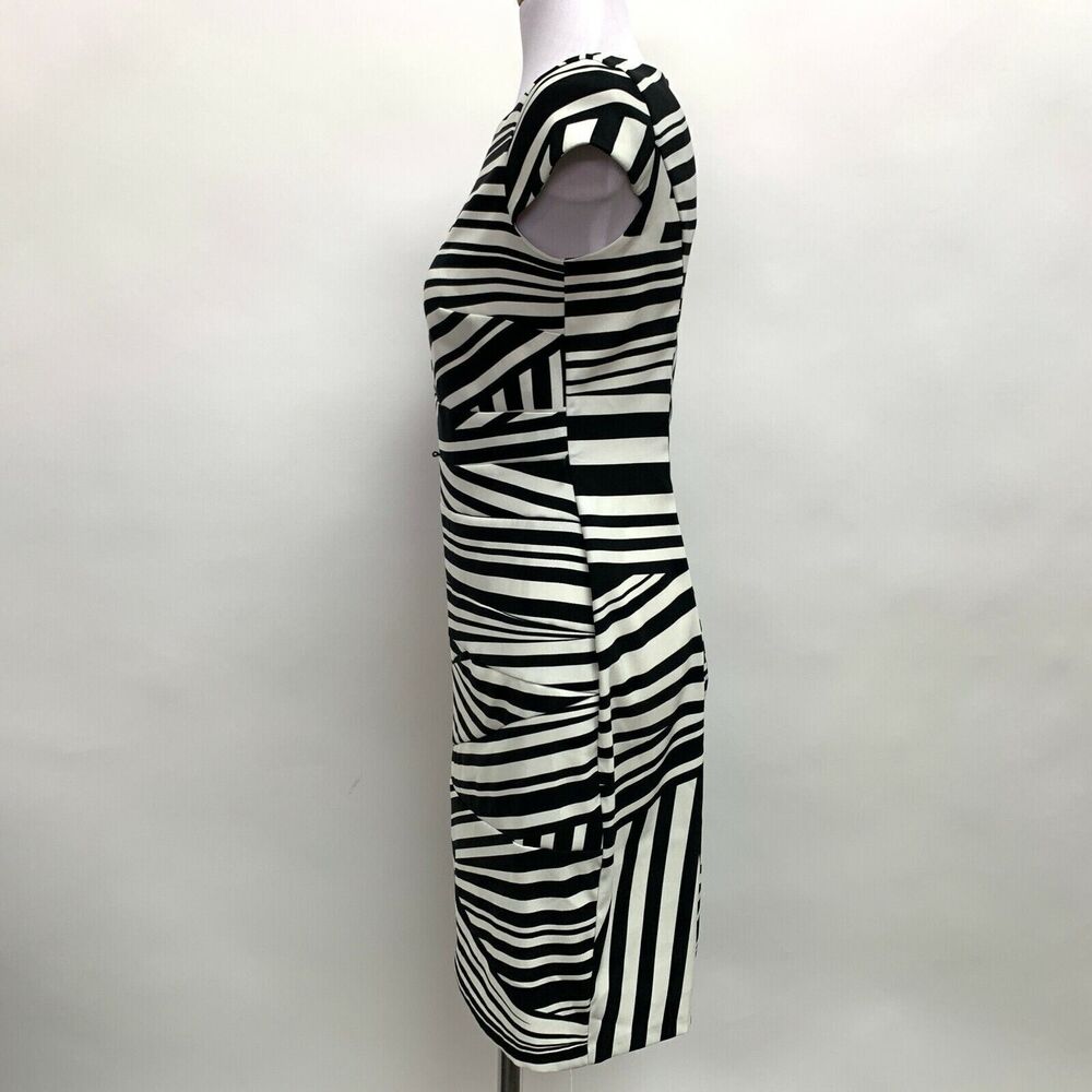 Alyx Limited Women's Dress 6 Black White Multicolor Striped Bodycon - Picture 3 of 8